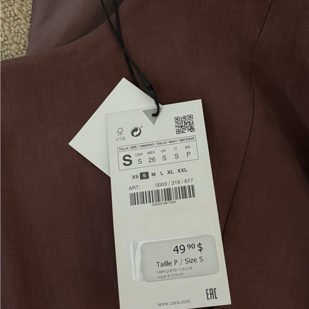 Zara Balloon Sleeve Dress (Brand New, Tags On)